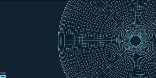 线框矢量环面背景 虫洞的概念 漏斗透视网格 矢量插图网络广告高科技科幻装饰艺术墙纸多边形风格隧道背景图片