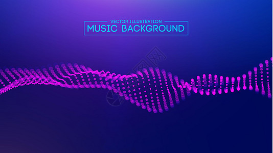 紫色音乐背景 抽象背景蓝色 音乐显示声波的均衡器 插图 Eps 10脉冲条纹光谱辉光派对装饰技术歌曲圆圈风格图片