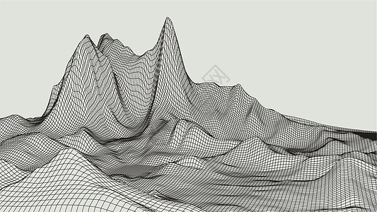 抽象矢量风景背景 网络空间网格  3d 技术插图蓝色节点导航宽慰推介会细胞地形风格土地科学图片