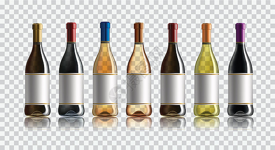 红酒瓶 一套红酒瓶 在白色背景上隔离品牌瓶子庆典玫瑰葡萄园徽章玻璃酒吧水晶空白图片