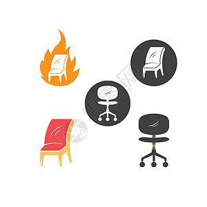 椅子图标矢量图设计座位风格家具扶手椅木头装饰奢华办公室房间工作图片