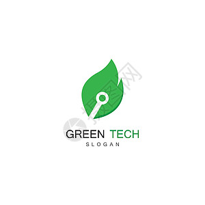 绿色科技标志图标它制作图案植物叶子标签收藏商业科学圆圈引擎插图品牌图片
