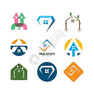 房子图标矢量插图设计模板城市项目装修工程师住宅标识指甲住房大厦服务图片