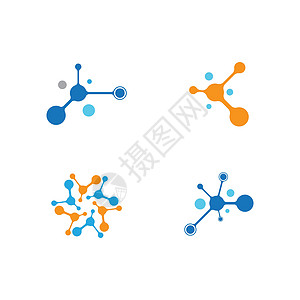 分子矢量图标插图设计医疗标识白色细胞粒子科学数据技术遗传学化学家图片