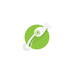 绿色科技标志图标它制作图案技术活力齿轮引擎叶子商业标签品牌植物插头图片
