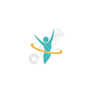 人体健康符号插图设计乐趣品牌训练跑步瑜伽叶子运动医生康复治疗图片