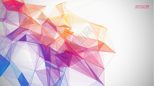 网络背景摘要 在白色背景下连接线网格三角形结构的技术业务概念 全球互联网通信丰富多彩的科技背景 矢量图 Eps 10多边形插图圆图片