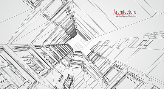 建筑线背景 建筑施工素描矢量摘要 现代城市 3d 项目 技术几何网格 电线蓝图房子 数字架构师创新线框工程师蓝色绘图金属打印计算图片