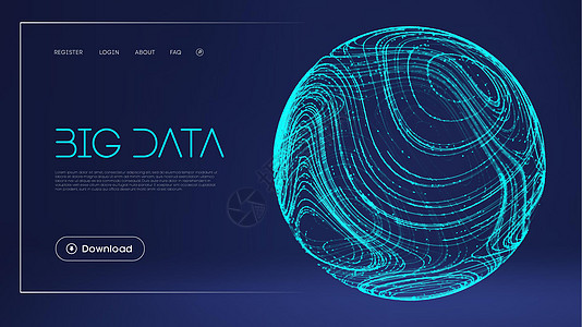数据保护数字插图 抽象球体能量场 技术壁垒蓝色背景 波流数据安全向量 蓝色背景上的蓝色球形盾牌图片