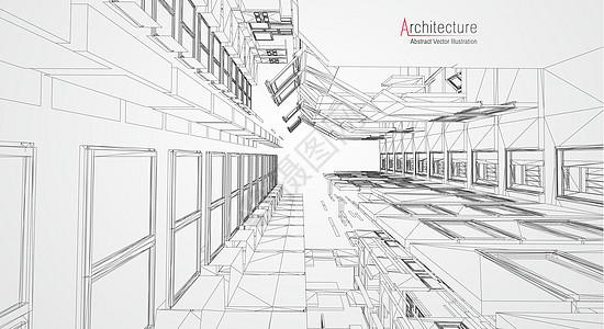 建筑线背景 建筑施工素描矢量摘要 现代城市 3d 项目 技术几何网格 电线蓝图房子 数字架构师创新线框插图计算机阴谋草图艺术框架背景图片