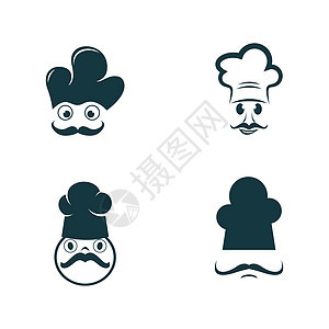 它制作图案的厨师矢量图标标识黑色美食帽子餐厅菜单红色烹饪商业炊具背景图片