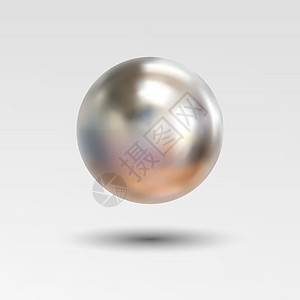 孤立在白色背景上的铬球现实轴承金属珠宝水晶塑料坡度玩具珠宝商财富按钮图片
