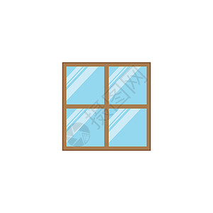 窗口图标矢量图解设计我们框架建筑学办公室房间白色玻璃卡通片公寓插图窗户插画
