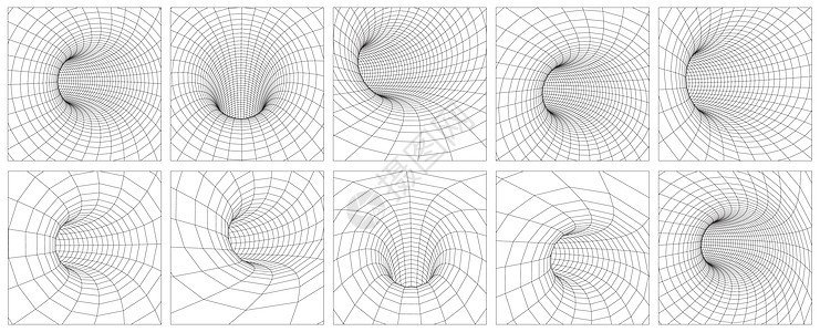 网格虫洞线框隧道  3d 重力量子矢量虫洞插图 奇点抽象黑洞涡旋概念 3d 插图 每股收益 10理论太空宇宙涡流素描物理学方程漩图片