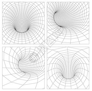 网格虫洞线框隧道  3d 重力量子矢量虫洞插图 奇点抽象黑洞涡旋概念 3d 插图 每股收益 10物理时空理论黑色时间奇点星素描科背景图片