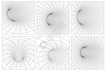 奇点抽象黑洞涡旋概念 3d 插图 网格虫洞线框隧道  3d 重力量子矢量虫洞插图 每股收益 10图片