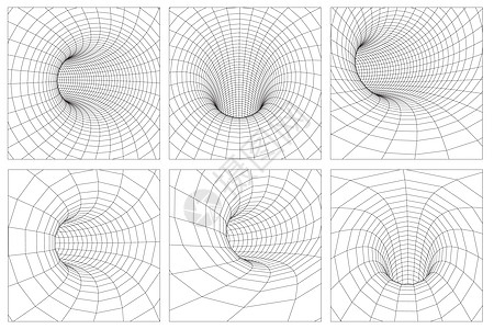 网格虫洞线框隧道  3d 重力量子矢量虫洞插图 每股收益 10图片