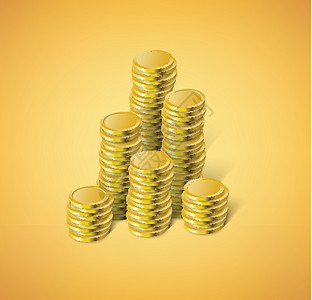 硬币堆栈矢量图 金币钱 为未来储蓄插图货币金融投资商业字体飞行银行业金子金属图片