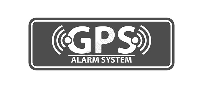 带有 GPS signa 铭文报警系统的信息板草图安全绘画空白警报信号控制罪行定位插图图片