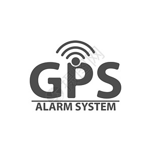 带有 GPS signa 铭文报警系统的信息板安全定位法律绘画贴纸警告插图卫星全球罪行图片