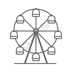 游乐园中的摩天轮图标 它制作图案矢量图片