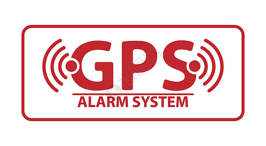 带有 GPS signa 铭文报警系统的信息板警报插图命令贴纸注意力创造力警告绘画安全全球图片