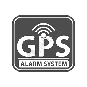 带有 GPS signa 铭文报警系统的信息板法律定位注意力信号警报空白罪行插图手绘警告图片