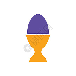 鸡蛋杯矢量字形 ico 中的软煮鸡蛋黄色插图食物杯子白色餐具蛋壳早餐蛋黄烹饪图片