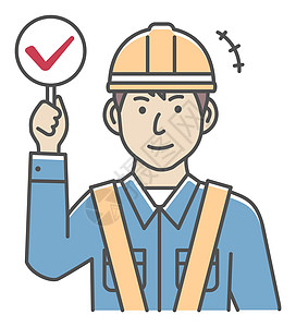 蓝领工人展示它制作图案的标语牌矢量插图蓝色工业工作行动公用事业建筑工人商业卡片卡通片图片