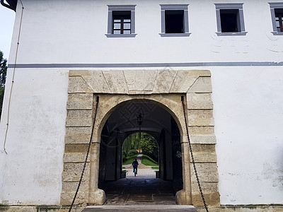 Varazdin旧镇瓦拉日丁入口塔历史建筑纪念碑城堡场景历史性堡垒地标游客建筑学图片