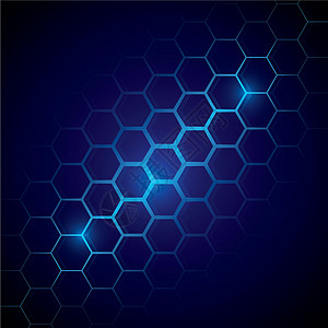 未来派蓝色蜂窝图案 六角形概念背景风格商业金属材料黑色六边形装饰墙纸灰色科幻图片