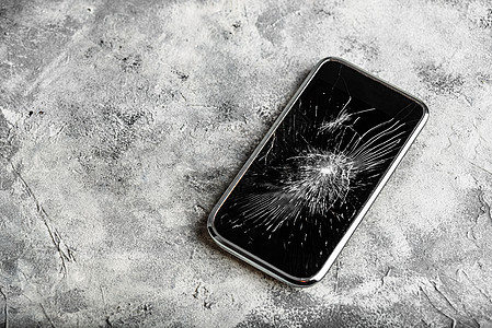 屏幕裂开的智能手机损害电子产品展示触摸屏休息服务保修单划痕工具维修图片