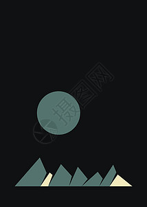 几何山脉剪影生成艺术海报它制作图案岩石标签概念计算冒险创造力程序技术数学山景背景图片