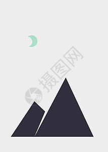 几何山脉剪影生成艺术海报它制作图案插图程序数学技术冒险山景岩石计算概念创造力背景图片