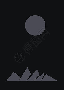 几何山脉剪影生成艺术海报它制作图案创造力概念数学冒险山景插图程序标签岩石技术背景图片