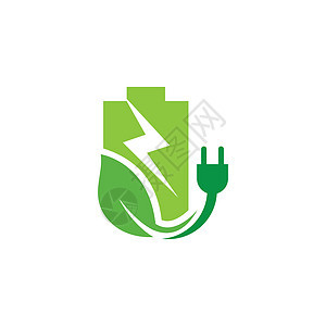 生态能源 ico绿色活力标识环境插头力量技术叶子植物电气图片
