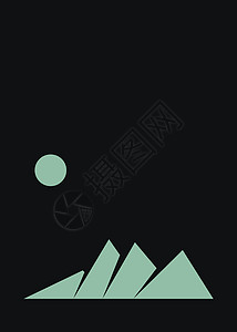 几何山脉剪影生成艺术海报它制作图案山景概念计算程序技术插图标签创造力数学冒险背景图片