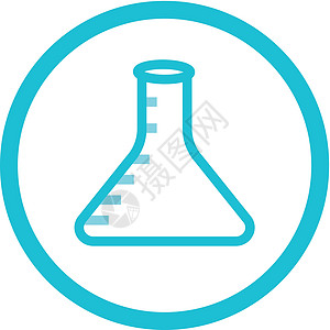 化学烧瓶蓝色圆形图标测试象形知识实验灯泡解决方案实验室管子文字液体图片