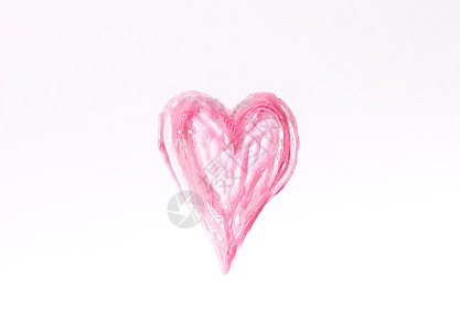 心脏的手画形状 白色背景上的粉红色唇膏样本热情口红青铜曲线护理化妆品液体衬垫装订光泽度图片