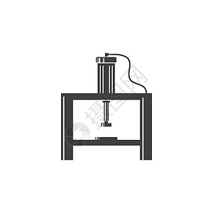 压力机图标矢量插图设计植物生产标识压缩力量制造业技术工具工作液压图片