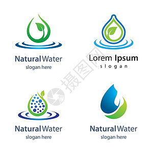 天然水标志图片产品插图生态水滴公司生长温泉海洋管道蓝色图片