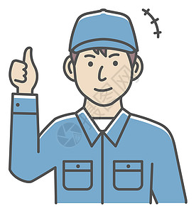 男性蓝领工人手势图大拇指 upO专家修理工就业男人拇指承包商建筑服务工作维修背景图片