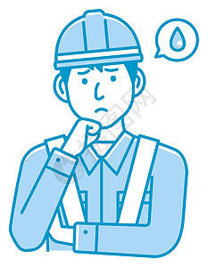 男蓝领工人手势插画职员专家男人修理工建筑看门人工程师服务蓝色职业图片