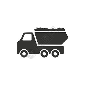 自卸车图标材料插图加载运输垃圾车背景图片