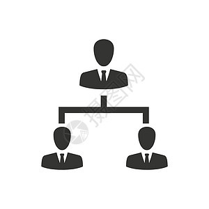 层次结构员工管理图标团队等级用户老板领导者组织制度插图商务人士背景图片