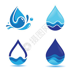 水滴标志图片创造力矿物公司商业洗澡纯化海浪插图生态管道图片