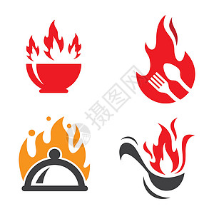 热食标志图片火焰派对咖啡店标识炙烤横幅香肠邮票食物烧伤图片