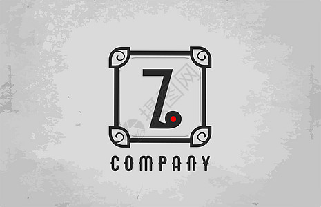 商业和公司的 Z 黑色和白色复古字母表字母标志图标 企业创意设计背景图片