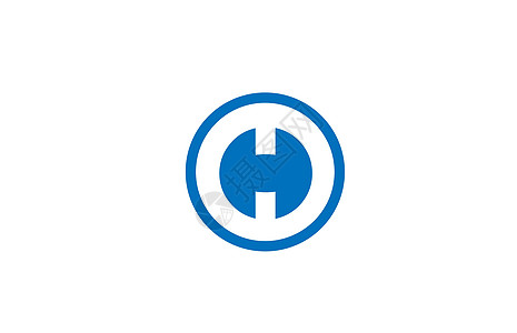 蓝H字母字母图标徽标 公司和商业身份的圆圈设计图图片