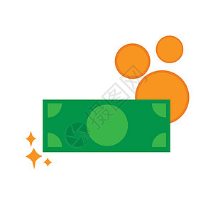 钱插画设计 钱图标 平面设计风格准备使用矢量图片